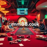 Experience the thrill of poker at https://mm88.co.uk/ with vibrant colors, excitement, and players enjoying the game.