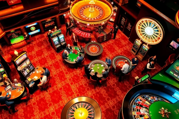 Gambling excitement at https://f8beta2.me/ showcases players engaging at various casino games with vibrant visuals.