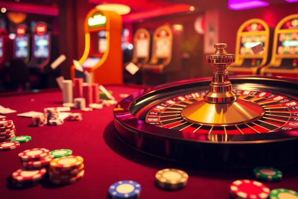 Experience the thrill of gori77 with vibrant casino action at the roulette table, celebrating big wins!