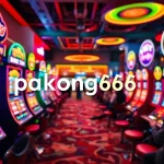 Engaging scene of pakong86 online gaming with vibrant slot machines and enthusiastic players.