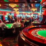 NoHu strategy in a bustling casino, showcasing players at poker and slot machines.