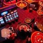 Experience the lively excitement at 789win13 with players celebrating winnings at casino tables featuring poker chips and dice.