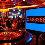 Discover exhilarating casino action at ok8386.com with players celebrating victories at the roulette wheel.