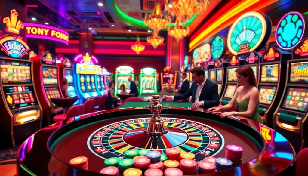 Experience the thrilling atmosphere of ok8386.com with players enjoying roulette and slot machines.